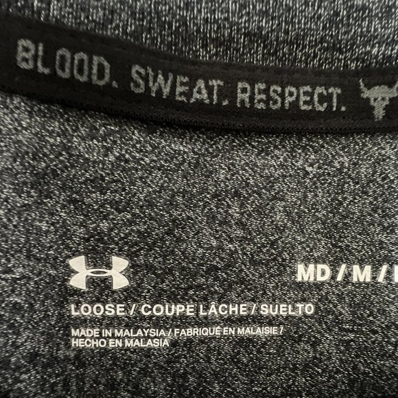 Under Armour Project Rock Iron Paradise T Shirt Long Sleeve Gray Mens Medium M - Picture 8 of 10